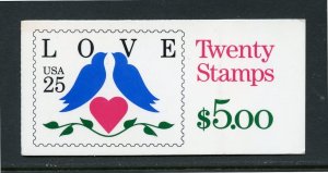 SCOTT BK169  LOVE DOVES  25¢  (2441a)  BOOKLET OF 20  MNH