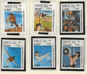 LAOS Sc 429-35 NH ISSUE OF 1983 - OLYMPICS - (AO23)