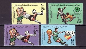 Libya, Scott cat. 1016-1019. Spain`s World Cup Soccer/Football issue.