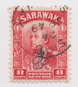 Sarawak -Scott 164 - Crown Overprint- 1947 - Used - Single 8c Stamp