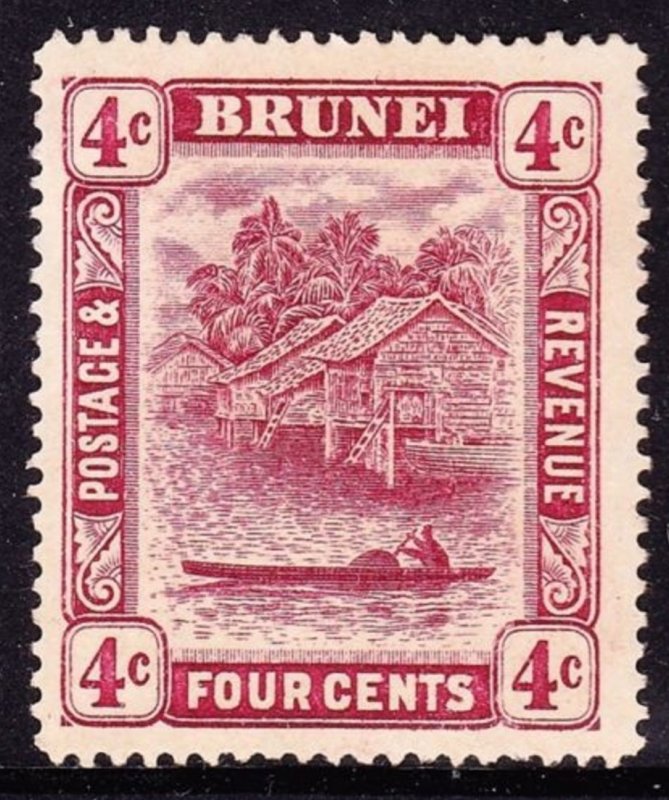 BRUNEI 1912 4c Claret Die II SG39 MH