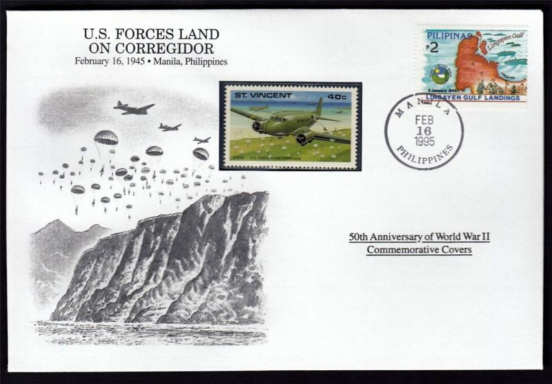 WWII 1945 Danbury 1995 CTO 4 Covers Philippines USA Air Iwo Jima Tokyo War #W109