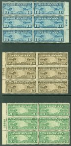 EDW1949SELL : USA 1926-27 Sc #C7-9 Choice set of well centered XF MNH. Cat $185+