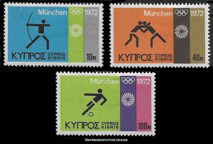 Cyprus Scott 383-385 Mint never hinged.