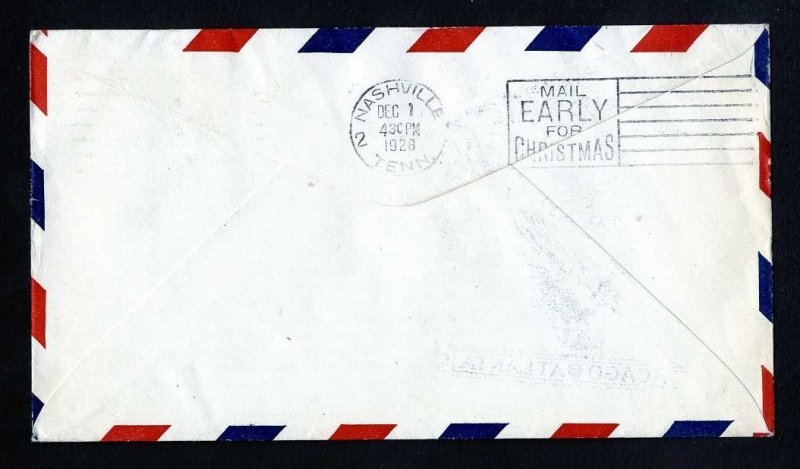 # C11 CAM # 30 First Flight cover St. Louis, MO to Nashville, TN - 12-1-1928