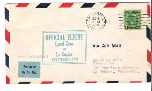 F5-76 First & Official Flight Canal Zone - Venezuela