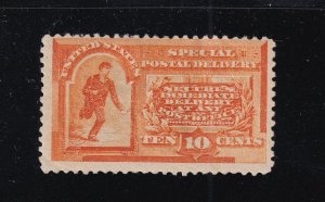 1893 Special Delivery Sc E3 with OG 10c orange single stamp MHR hinged (EB