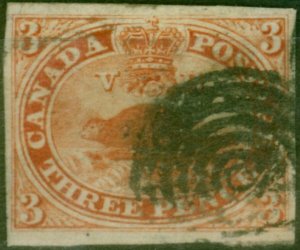 Canada 1852 3d Red SG5 Fine Used