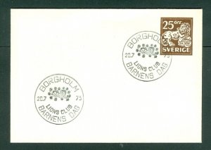 Sweden. 1973 Stationery, Cover 25 Ore Lion. Lions Club: Borgholm.