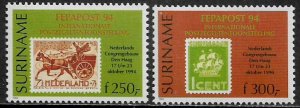 Surinam #987-8 MNH Set - FEPAPOST '94 Stamp Expo