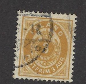 Iceland  SC#22 Used F-VF SCV$25.00...Very Nice!