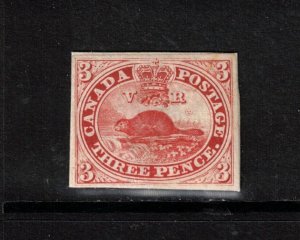 Canada #1P Very Fine Plate Proof India Paper On Card