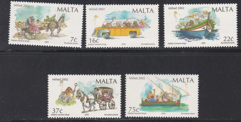 Malta # 1097-1101, Christmas Scenes, NH, 1/2 Cat.