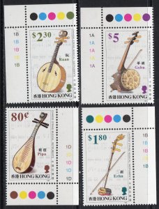 Thematic stamps HONG KONG 1993 MUSICAL INSTRUMENTS 737/40 mint