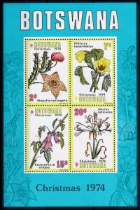 [67042] Botswana 1974 Flora Flowers Blumen Christmas Souvenir Sheet MNH