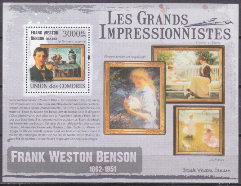 2009 Comoros Islands 2611/B550 Painting / Frank Weston Benson 15,00 €