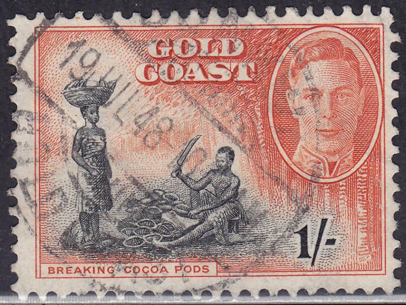 Gold Coast 138 USED 1948 KGVI Breaking Cocao Pods 1'-