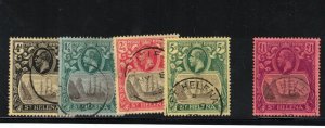 St Helena #95 - #99 (SG #92 - #96) Very Fine Used Set Each With Clear Date Stamp