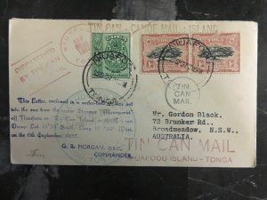 1937 Niuafoou Tonga Toga Tin Can Mail Cover to Broadmeadow Australia