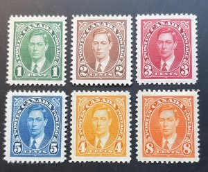 Canada, Scott 231  -  236, Mint LH, George VI MUFTI Issue