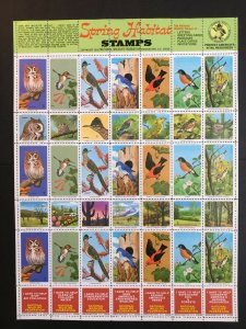 1970 Spring Habitat National Wildlife Federation Stamps Entire Sheet 