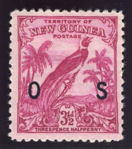New Guinea 1932 Birds of Paradise Official 3½d very fine mint. SG O47. Sc O28.