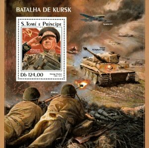 Sao Tome 2018 - World War II, Battle of Kursk, Tanks - Souvenir Sheet - MNH