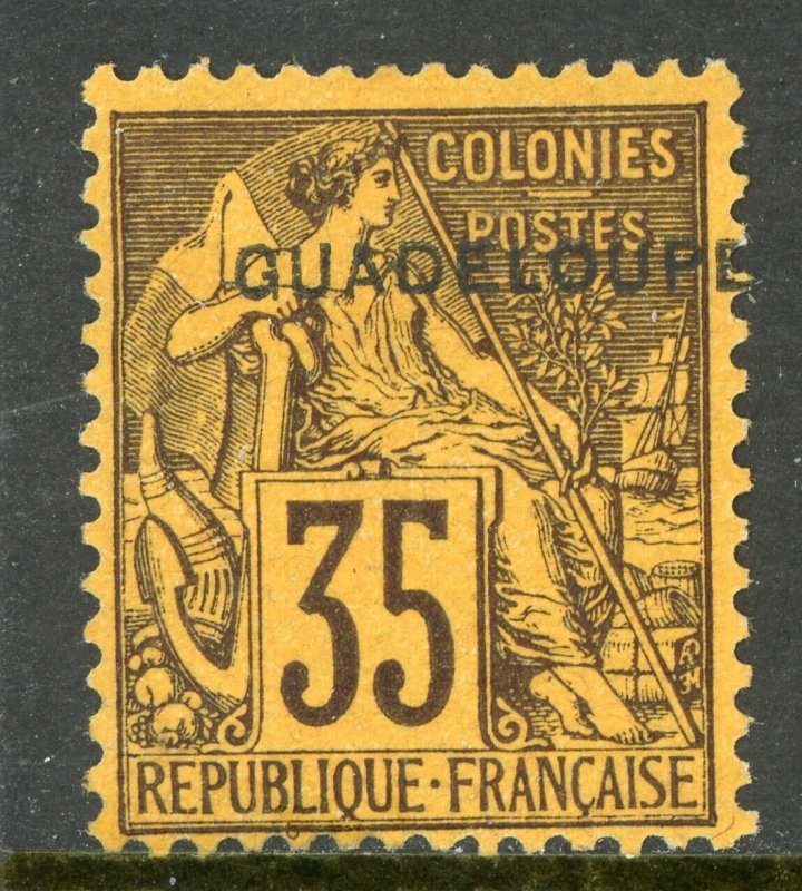 Guadeloupe 1891 French Colony 35¢ Black Stanley Gibbons #30 Mint D904