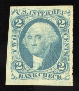 US Scott R5a Used 2c blue Bank Check Revenue Lot AR103 bhmstamps