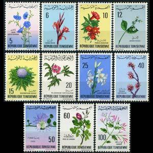 TUNISIA 1968 - Scott# 499-509 Flowers Set of 11 LH