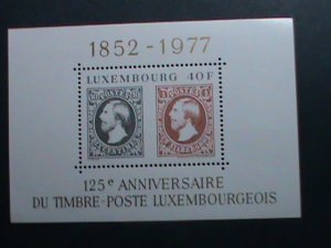 LUXEMBOURG-1977- SC# 603-125TH ANNIVERSARY OF POSTAGE STAMPS -MNH-S/S SHEET VF
