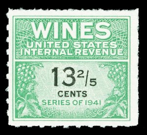 Scott RE185 1951 13 2/5c Wine Revenue Unused No Gum F-VF Cat $27.50