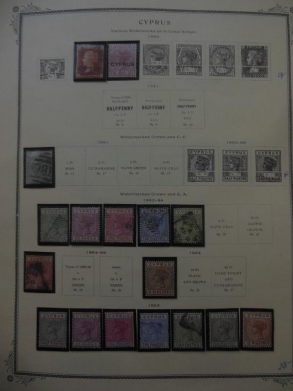 CYPRUS : Very nice Mint & Used collection on pages between 1880-1886 Cat $1,727.