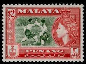 MALAYSIA - Penang QEII SG53, $2 bronze-green & scarlet, VLH MINT. Cat £28.