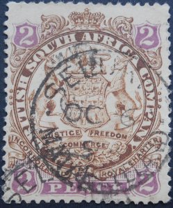 Rhodesia 1896 Two Pence with a SELUKWE Month Day Single digit for year postmark