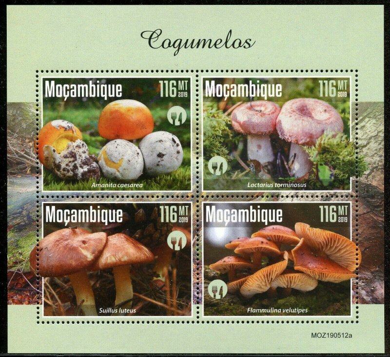 MOZAMBIQUE 2019 MUSHROOMS SHEET MINT NEVER HINGED