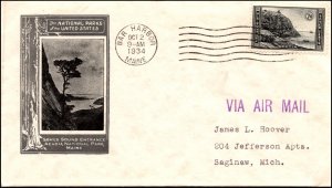 Scott 746 7 Cents Acadia Ioor FDC Typed Address Planty 743-3