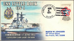 N-045, 1971, USS Little Rock, CLG-4, Hand-stamped, Add-on Cachet, Cleveland Clas