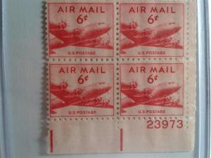 SCOTT # C39 AIR MAIL PLATE BLOCK # 23973 MINT NEVER HINGED !!