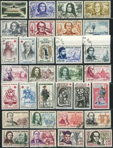 France #B329-B393 Semi-Postal Stamp Collection Europe 1959-1965 Used Mint 