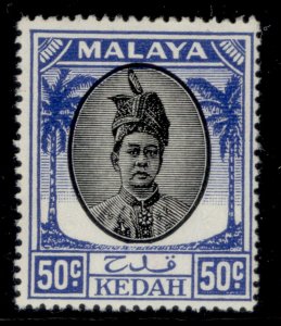 MALAYSIA - Kedah GVI SG87, 50c black & blue, M MINT.