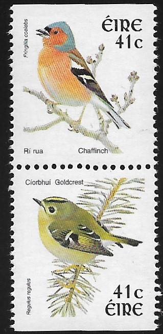 Ireland - 1421-1423 - Chaffinch & Goldcrest - vertical pair MNH