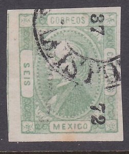 MEXICO 1872 6c imperf used.................................................A2466