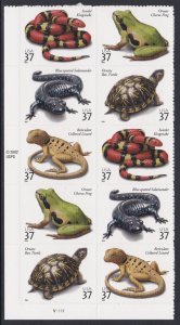 3818a Reptiles And Amphibians Plate Block MNH