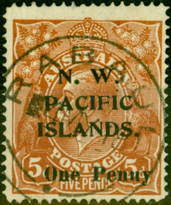 New Guinea 1918 1d on 5d Brown SG100 Fine Used