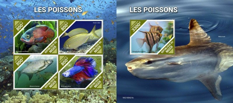 Z08 IMPERF NIG190421ab NIGER 2019 Fishes MNH ** Postfrisch