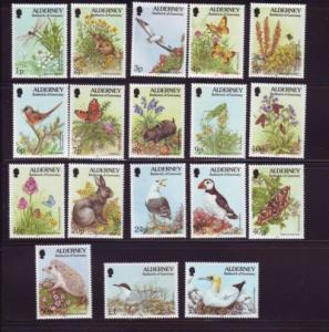 Alderney Sc 70-87 1994 Flora Faunas stamps mint NH