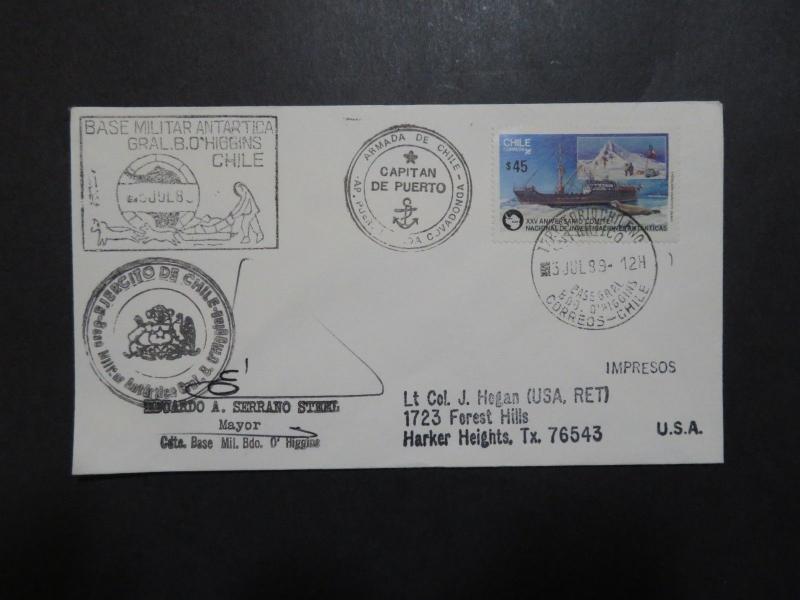 Chile 1989 Antarctica Cover / Signed / Multi Cacheted - Z9015