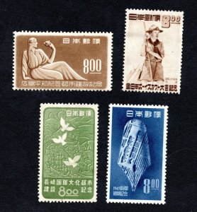 Japan 1949 Stamps #465- 467 MH CV $33.50