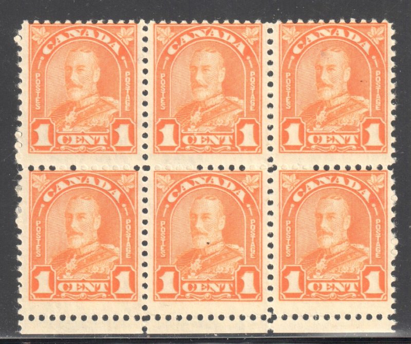 Canada Variety Error #162i 5NH - 1LH  block of 6 and 191i VF NH block of 9 C$490